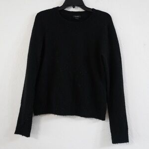 Halogen Black Fuzzy Crewneck Sweater – Women’s Small